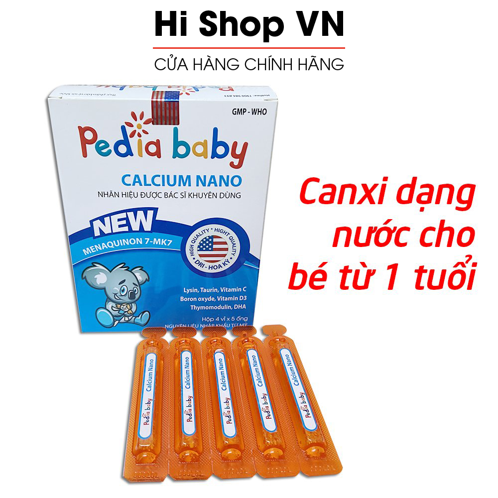 Siro canxi, vitamin D3 dạng ống Peida baby calcium nano giúp chắc khỏe