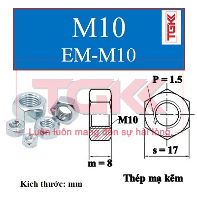 Đai ốc thép mạ điện phân