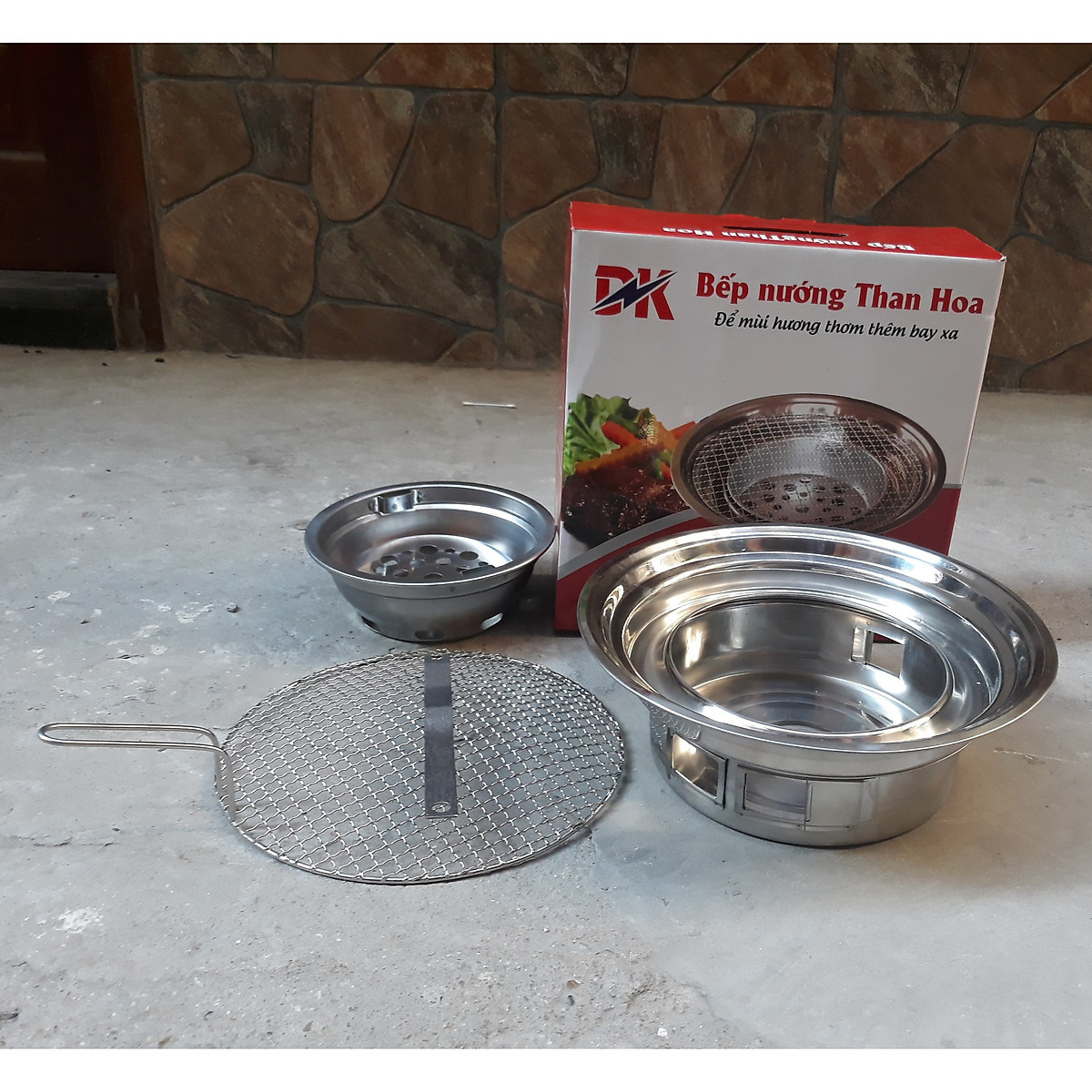 Bếp nướng than hoa đặt âm bàn DK