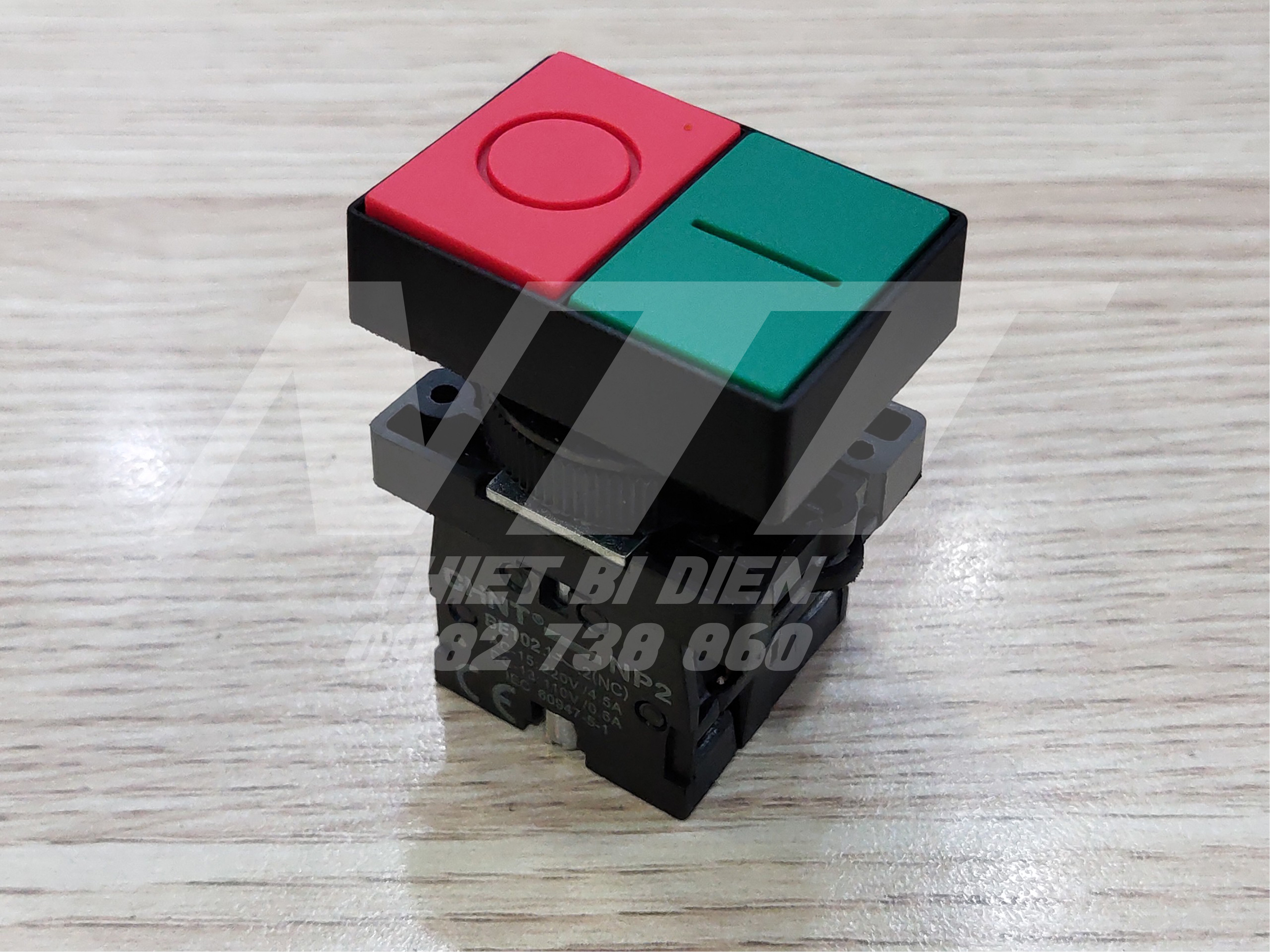 Nút nhấn kép On/Off (xanh/đỏ) phi 22 NP2-EL8325 Chint