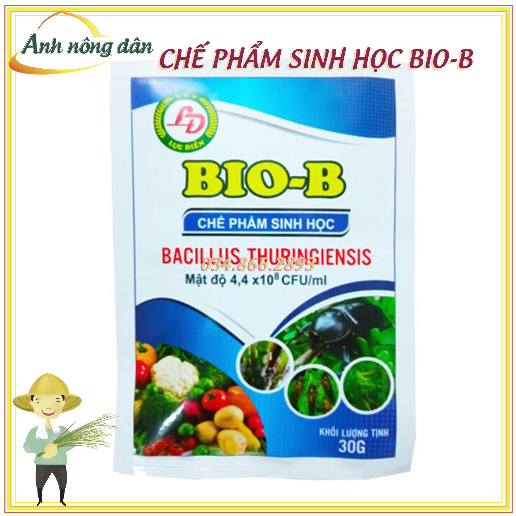 Chế phẩm sinh học bio b trừ bọ trĩ, nhện đỏ, rệp sáp, sâu rầy - anh nông dân chính hiệu