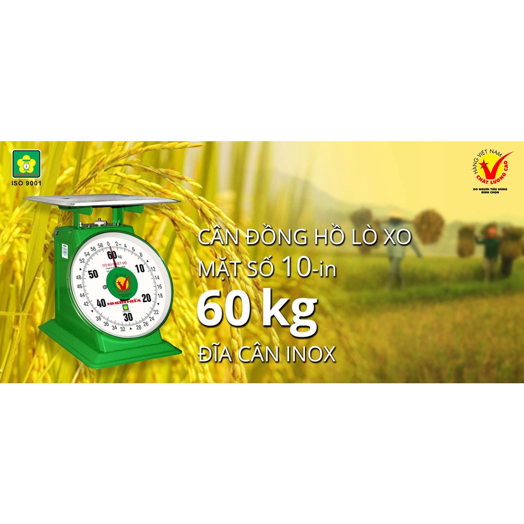 [Chính Hãng] Cân Đồng Hồ Lò Xo Nhơn Hòa 60 kg