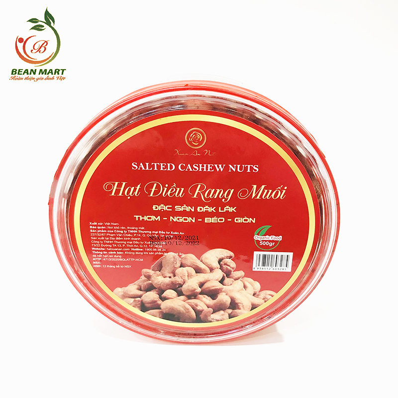 Hạt Điều Rang Muối Hảo Hạng - Hộp 500gr