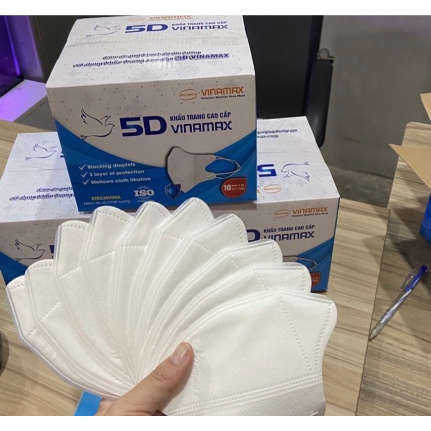 [ Set 200 Cái] Khẩu Trang 5D Vinamax , Hàng Cao Cấp