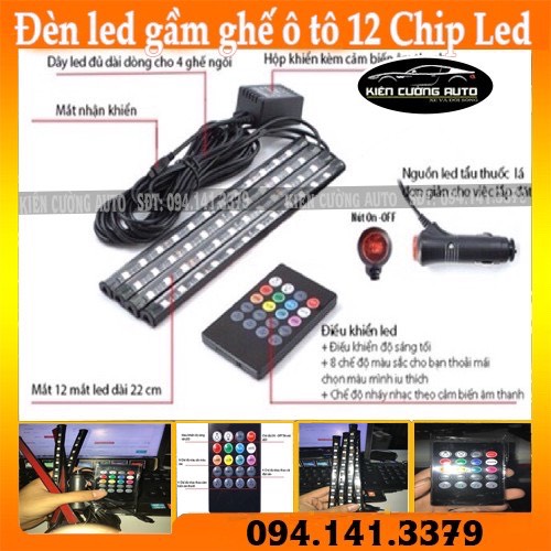 Đèn led gầm ghế ô tô 12 Chip Led Loại tốt