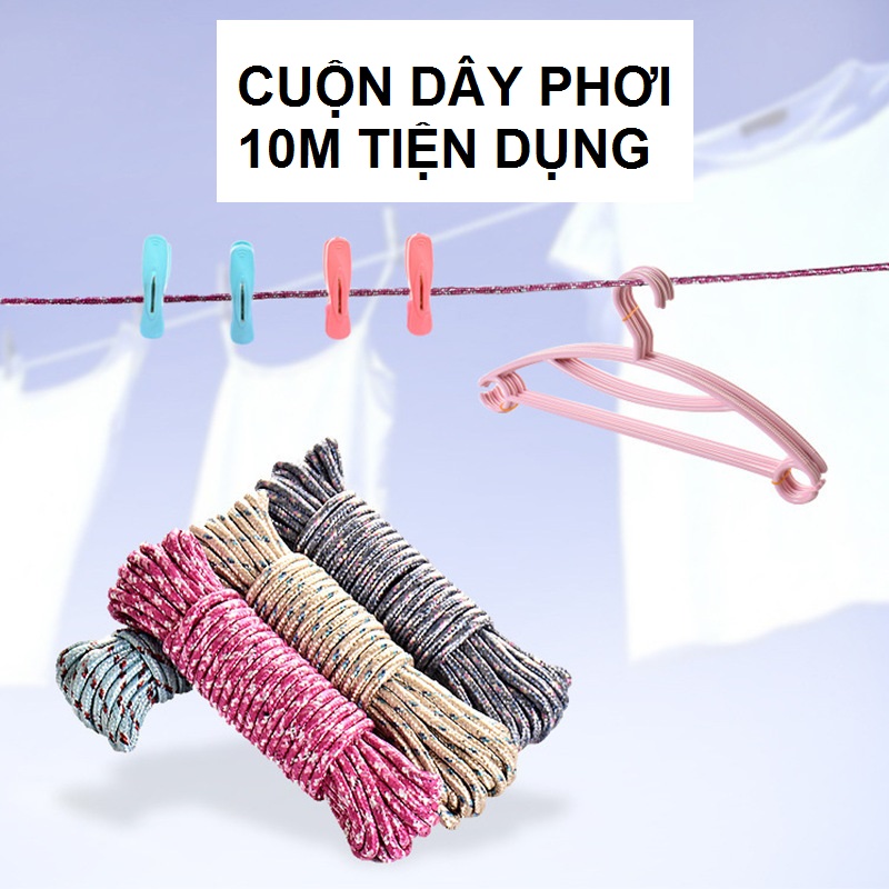 Cuộn Dây Phơi 10M Chống Trượt Dây Dù Paracord Đa Năng Cực Bền Chắc Chống  Gió Hiệu Quả Phơi Đồ Cắm Trại. Tiện Ích - Mixasale