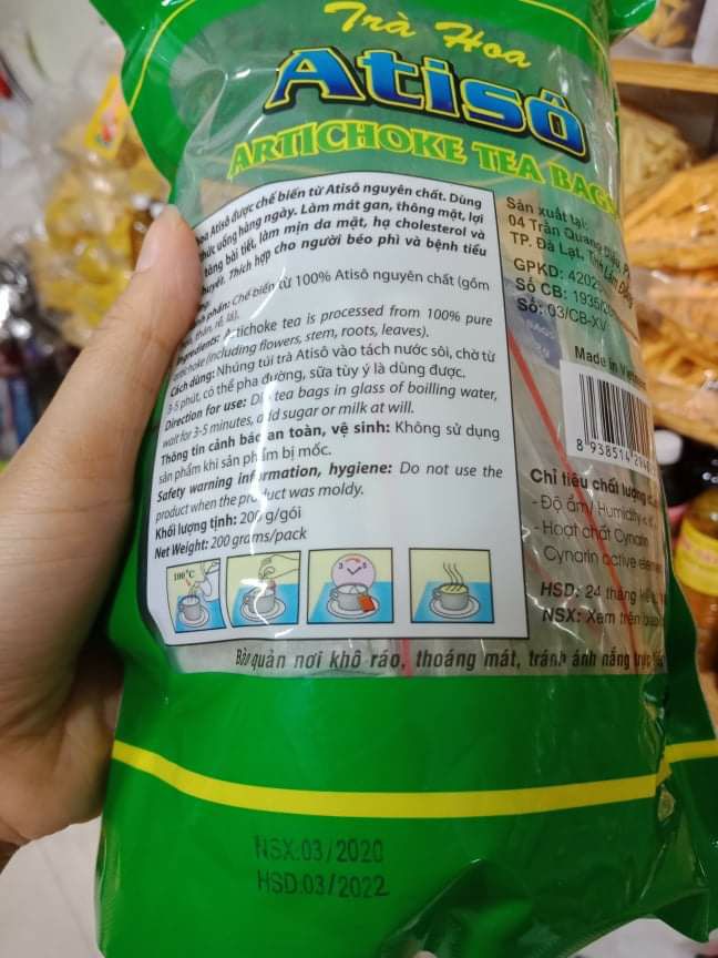 trà atiso túi lọc (100 túi)