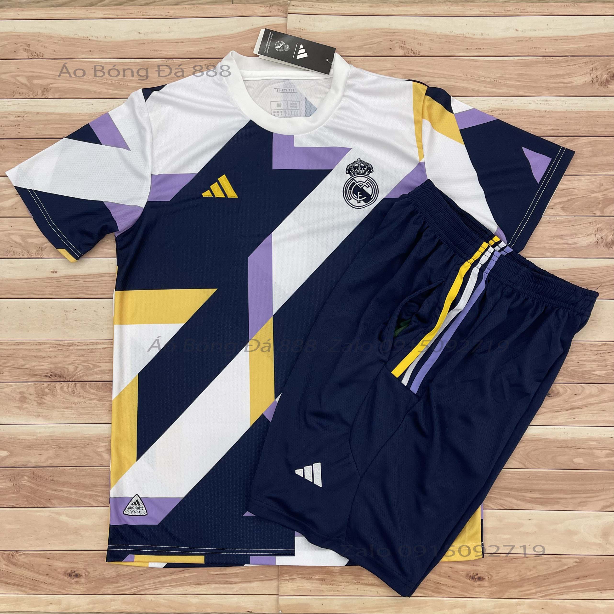 Áo Bóng Đá CLB Real Madrid Pre-Match 2023 - Vải Polyester Gai Thái Cao Cấp