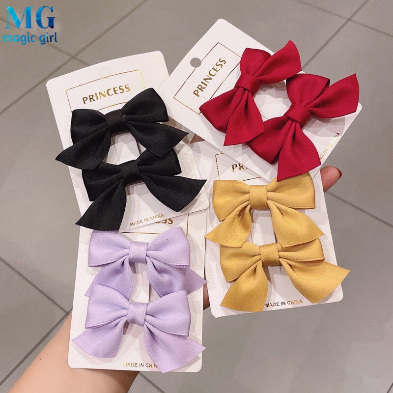 [MỚI] SET2 - KẸP TÓC NƠ BASIC PHONG CÁCH TIỂU THƯ ĐÁNG YÊU CHO BÉ - NUNAM SHOP