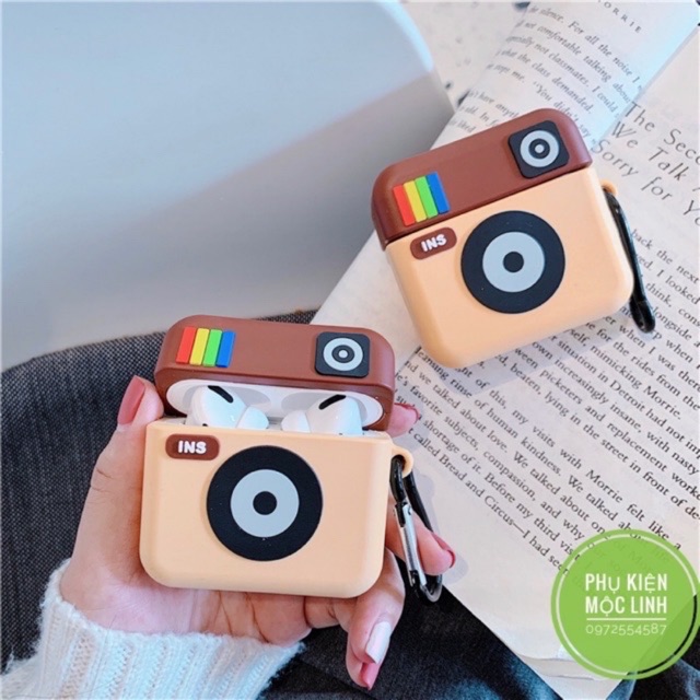 ??Tặng kèm móc treo - Case Airpod 1 2 3 Pro??Vỏ bao AirPods silicon đựng tai nghe không dây Instagram i12  i13
