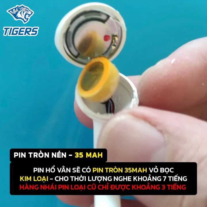 Tai nghe không dây, tai nghe Bluetooth hổ vằn AP2, tai nghe nhét tai công nghệ chống ồn, định vị thiết bị, pin trâu, kết nối tự động