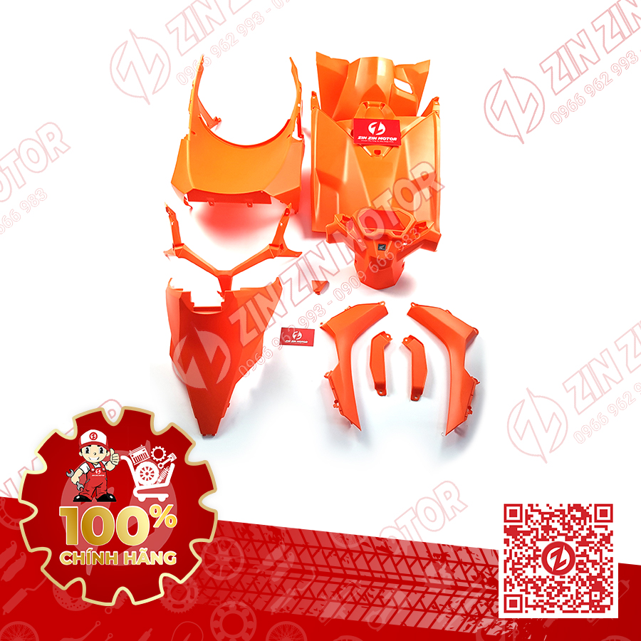 Bộ Nhựa Nhám Cam 10 Món - Click 150i 2019, Click 125i 2019, Vario 150 2019, Vario 125 2019 - NHAMCAMCLICK2019 - ZIN ZIN MOTOR