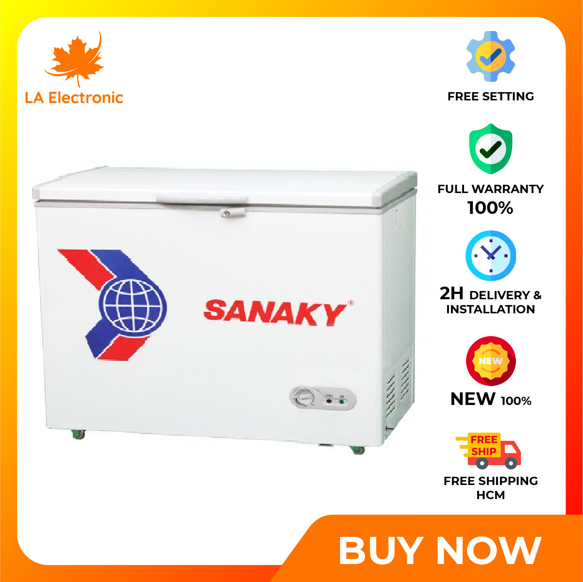 Tủ đông Sanaky VH-2299HY2 220 lít - Miễn phí vận chuyển HCM - Nhiệt độ làm lạnh tối đa tủ có thể đạt