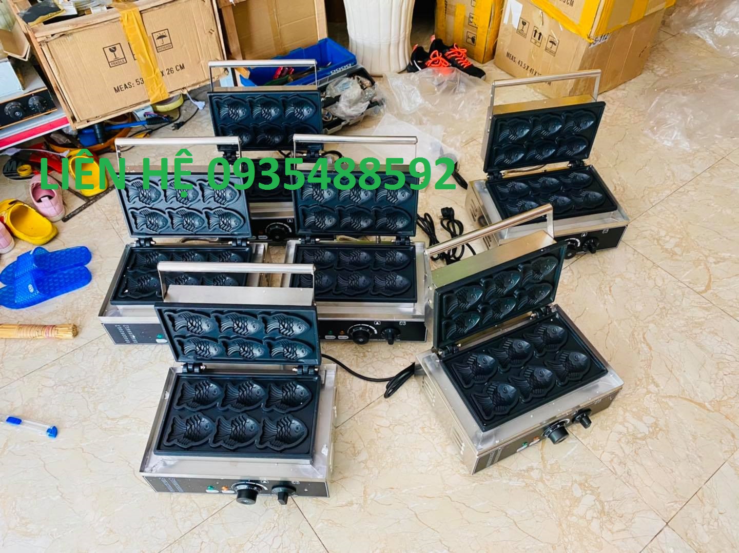 Máy làm bánh cá,dùng điện 6 con-Hàng cao cấp