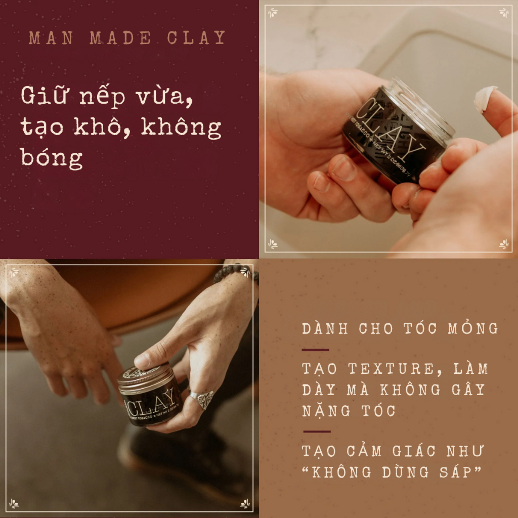 [FULL LINE] Sáp vuốt tóc 18.21 Man Made (Clay - Wax - Paste - Pomade)