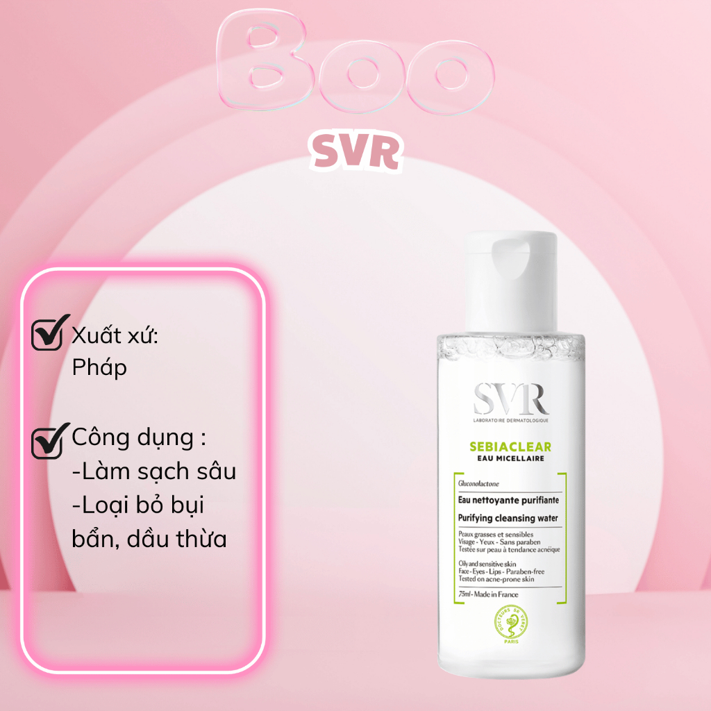 Nước Tẩy Trang Sạch Sâu SVR  Sebiaclear - 75ml