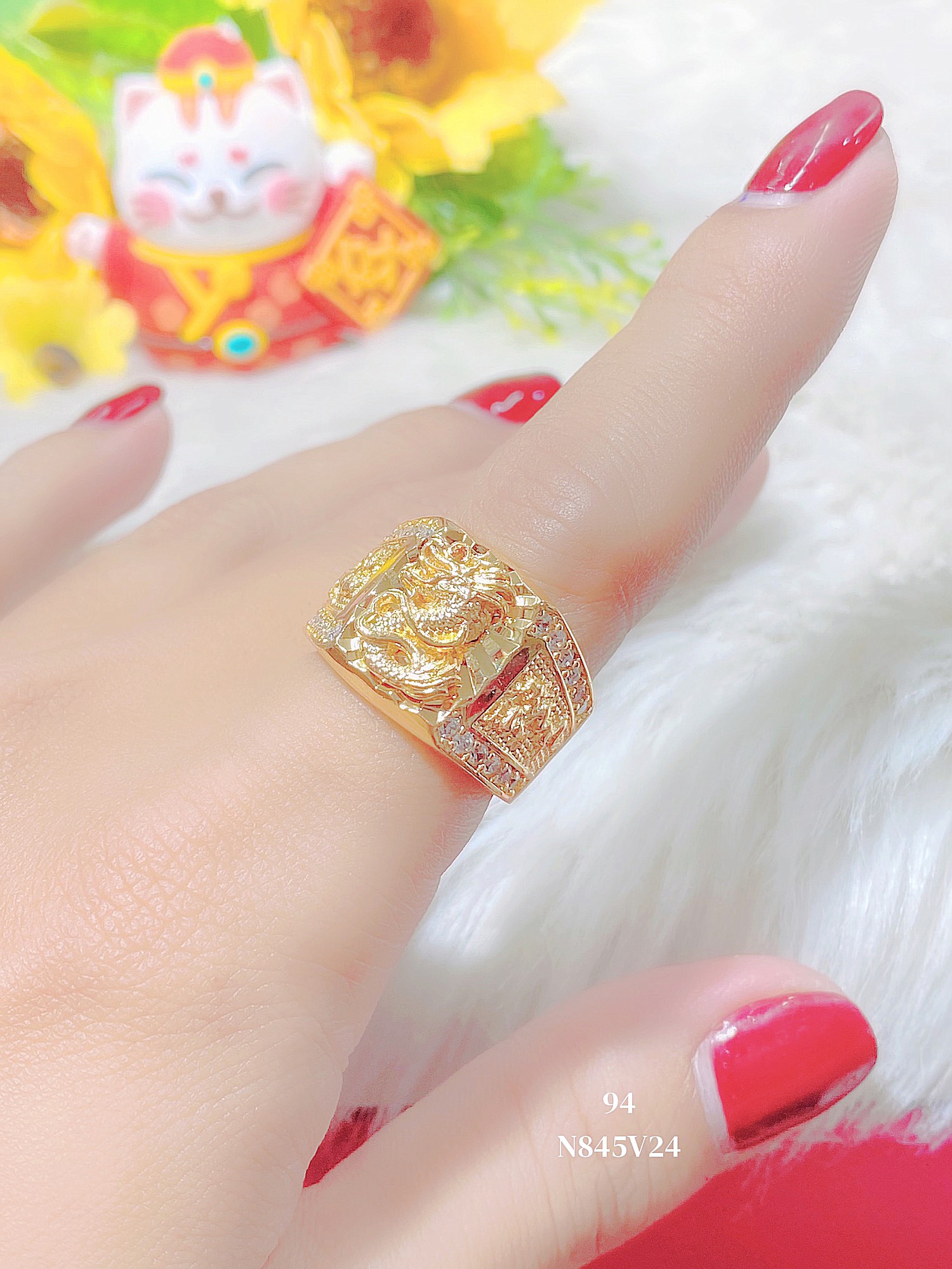 Nhẫn nam n845 mạ 18k cao cấp - trang sức uha