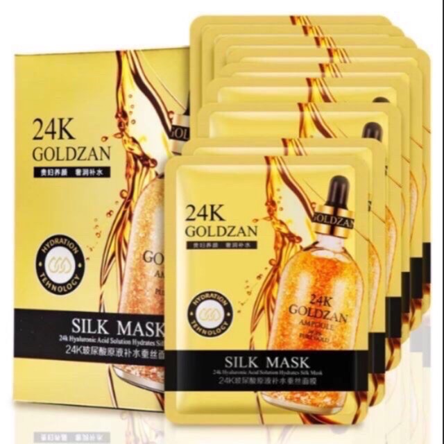 [ giá sỉ tại kho] Hộp 10 miếng mặt nạ 24k gold zan