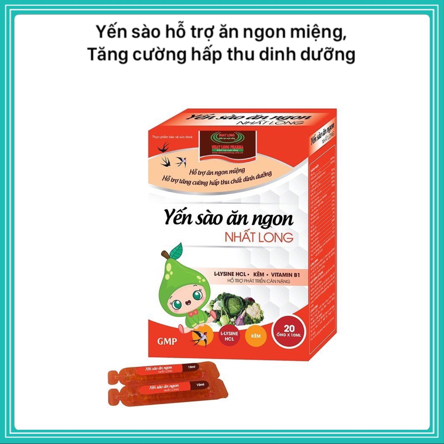 Yến sào ăn ngon Nhất Long Hộp 20 ống tăng cường hấp thu chất dinh dưỡng, thơm ngon dễ uống