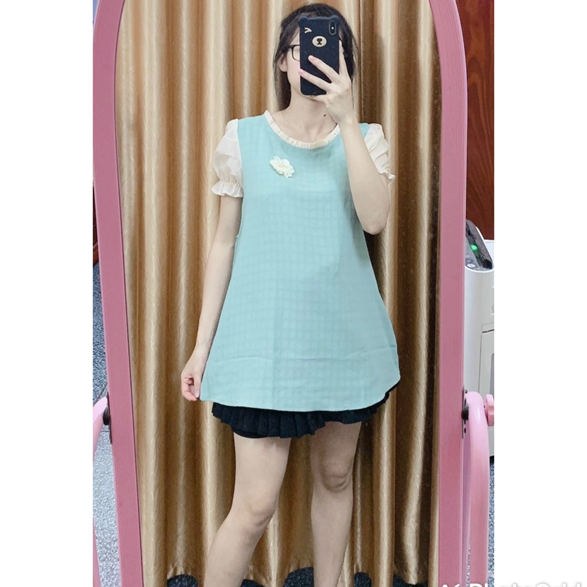 Áo bầu mùa hè thô boi lót lụa cực xinh