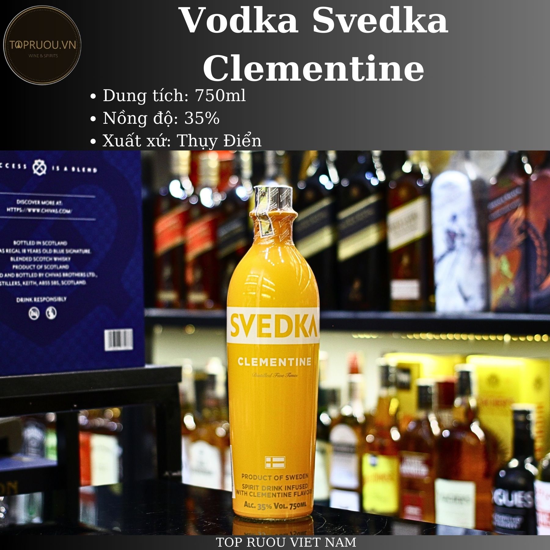 [TopRuouVietNam] Rượu Vodka Danza - Svedka Cherry - Clemetine - Citron 700ml - 1000ml [Hàng Thật]