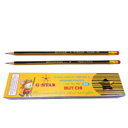 Hộp 12 cây viết chì gỗ 2B G-star 018 2B