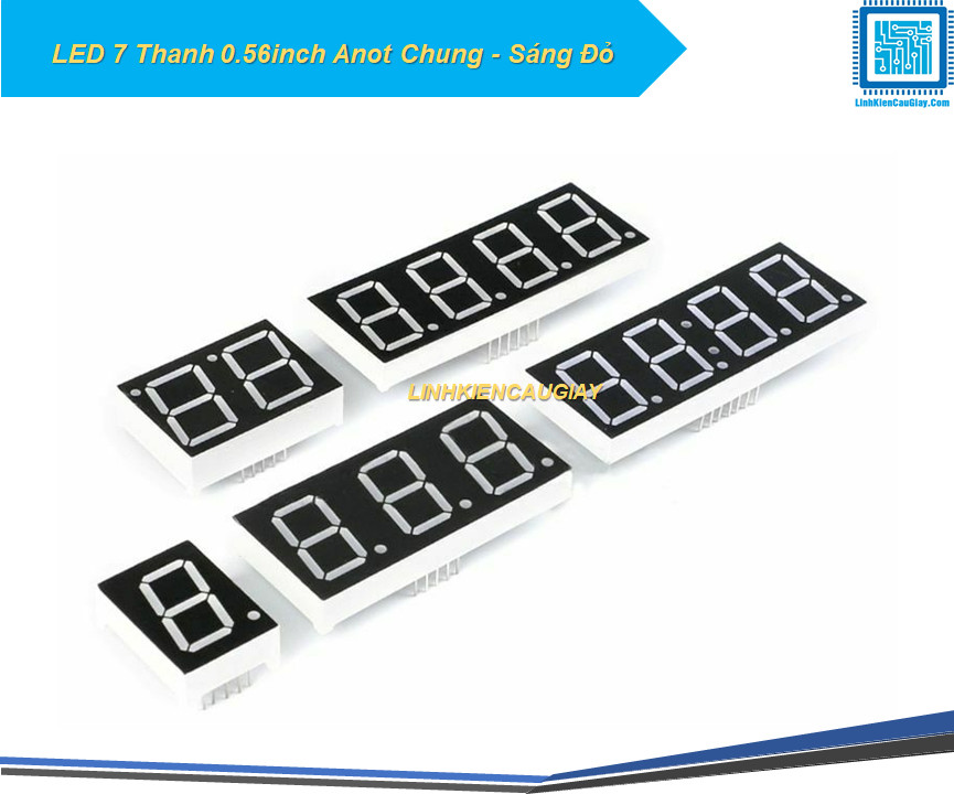 LED 7 Thanh 0.56inch Anot Chung - Sáng Đỏ