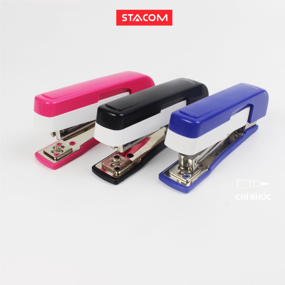 (Mua 1 Tặng 1 - Tặng 1 Hộp Kim Bấm) Bấm Kim Học Sinh Văn Phòng Stacom - Sử Dụng Kim Số 10, Có Thể Bấm Tối Đa 16 Tờ - Với Thiết Kế Xoay Chiều - Kiểu Dáng Đơn Giản, Chất Lượng Ưu Việt - C120S