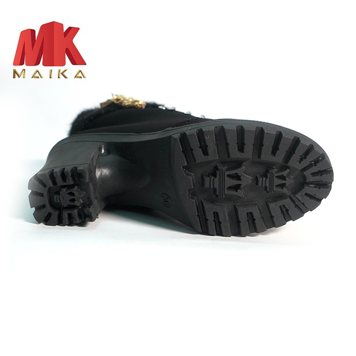 Giày boot nữ đế vuông S105 (Đen) MK STORE