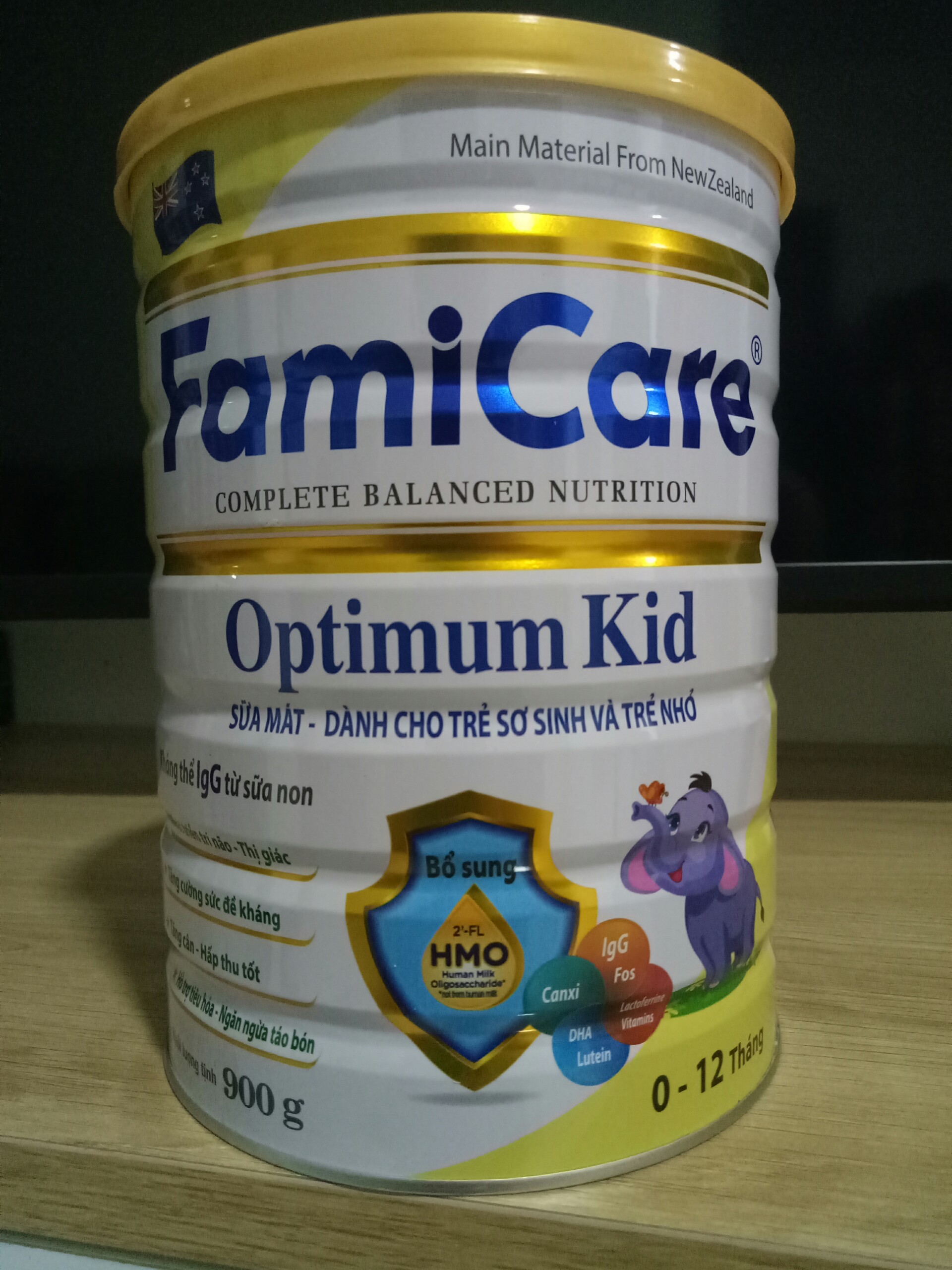 Sữa Optimum Kid 900g cho trẻ sơ sinh từ 0-12 tháng tuổi - bổ sung sữa non tăng cường đề kháng, bé phát triển toàn diện