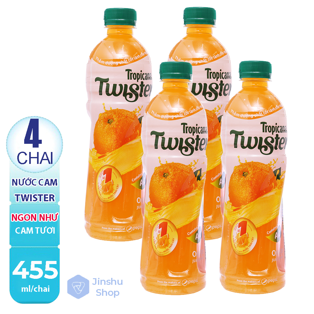 Combo 6 chai nước cam ép Twister Tropicana 455ml -