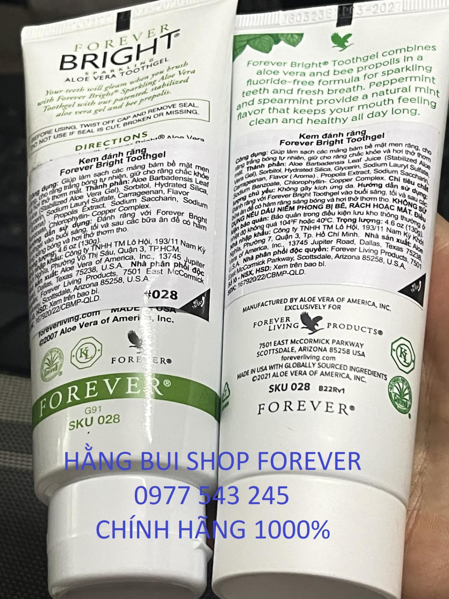( Mẫu Mới ) Kem đánh răng lô hội Bright Toothgel 028 flp