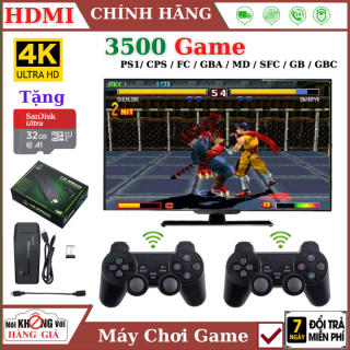 Máy Chơi Game Cầm Tay Không Dây 4 Nút HDMI 3500 Trò Chơi Cổ Điển thumbnail