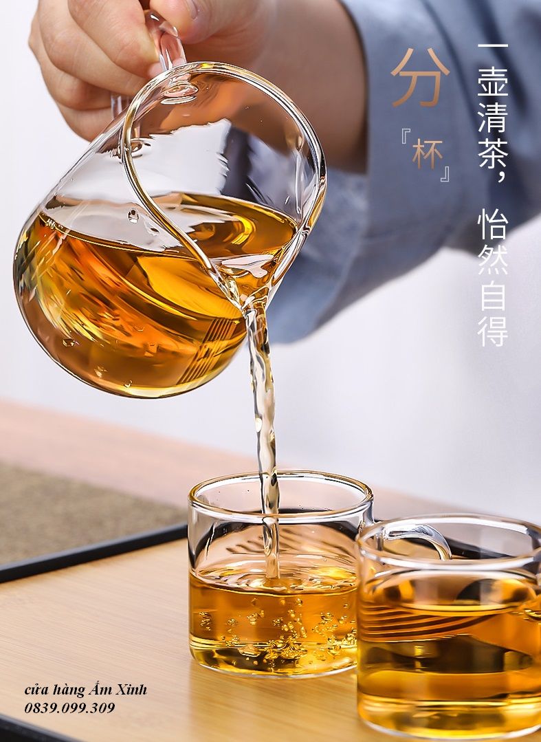 Bộ ấm chén pha trà bằng thủy tinh chịu nhiệt cao cấp