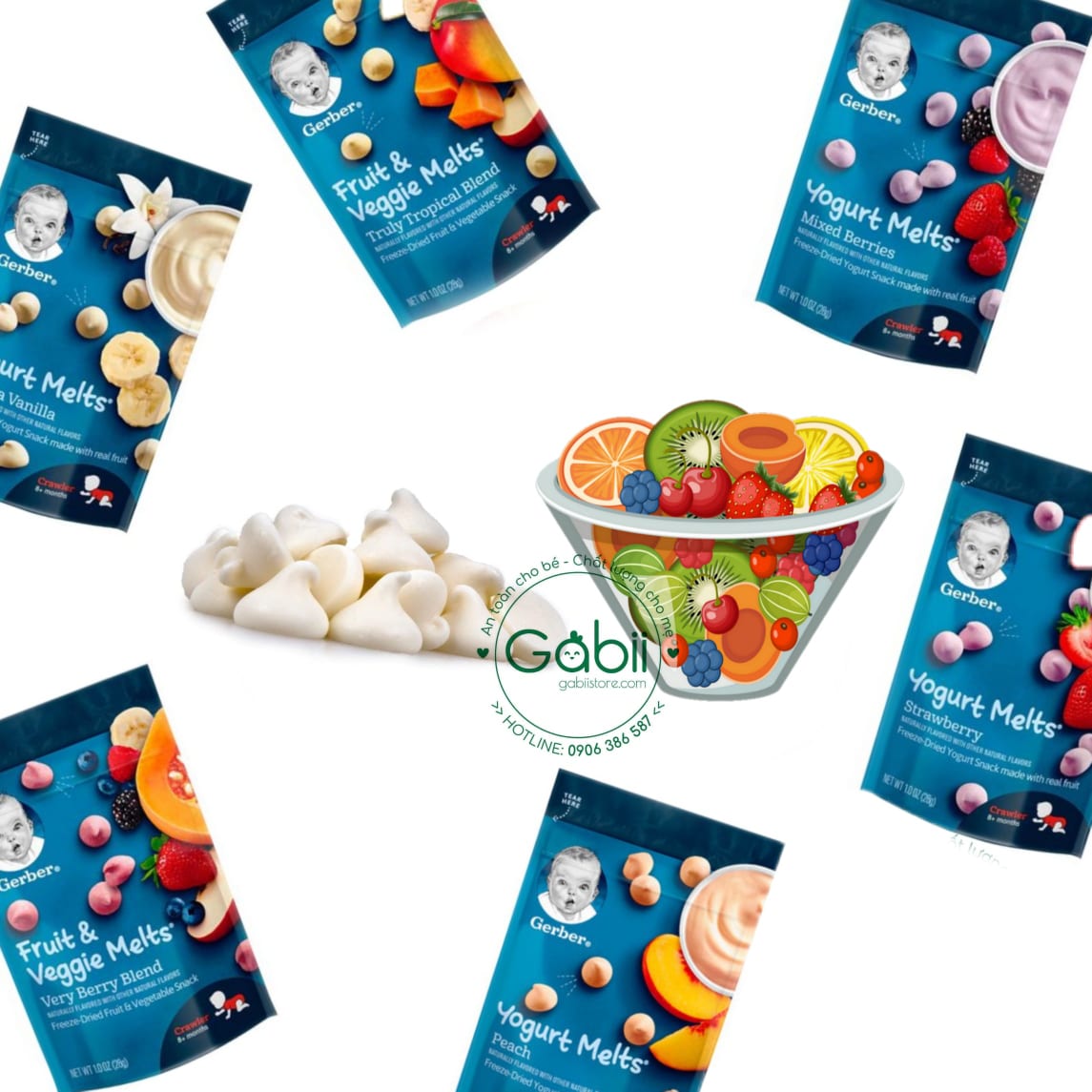 [BÉ 8 THÁNG] SỮA CHUA KHÔ GERBER CHUỐI 28GR - GABII STORE