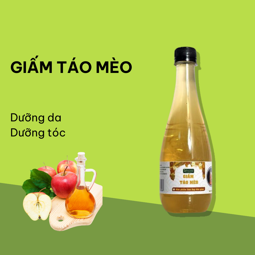 Giấm táo mèo nguyên chất làm đẹp, giảm cân, chai 450ml