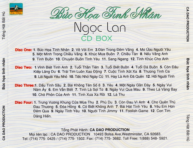[MDCD] Đĩa CD Ngọc Lan - Bức Họa Tình Nhân Gồm 4 Đĩa 48 bài