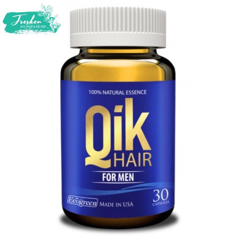 [HCM]QIK HAIR for Men thúc đẩy tế bào mầm tóc giảm rụng mọc tóc chắc khỏe ( dùng cho nam) hộp 30 viên nhập khẩu