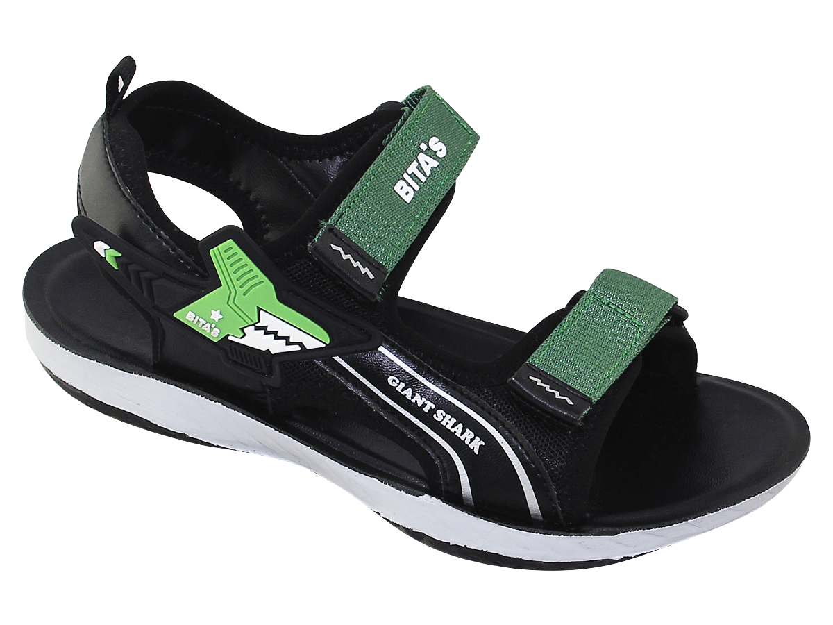Sandal đế bằng bé trai Bita's SEN.70 (Đen + Xám + Xanh lá)