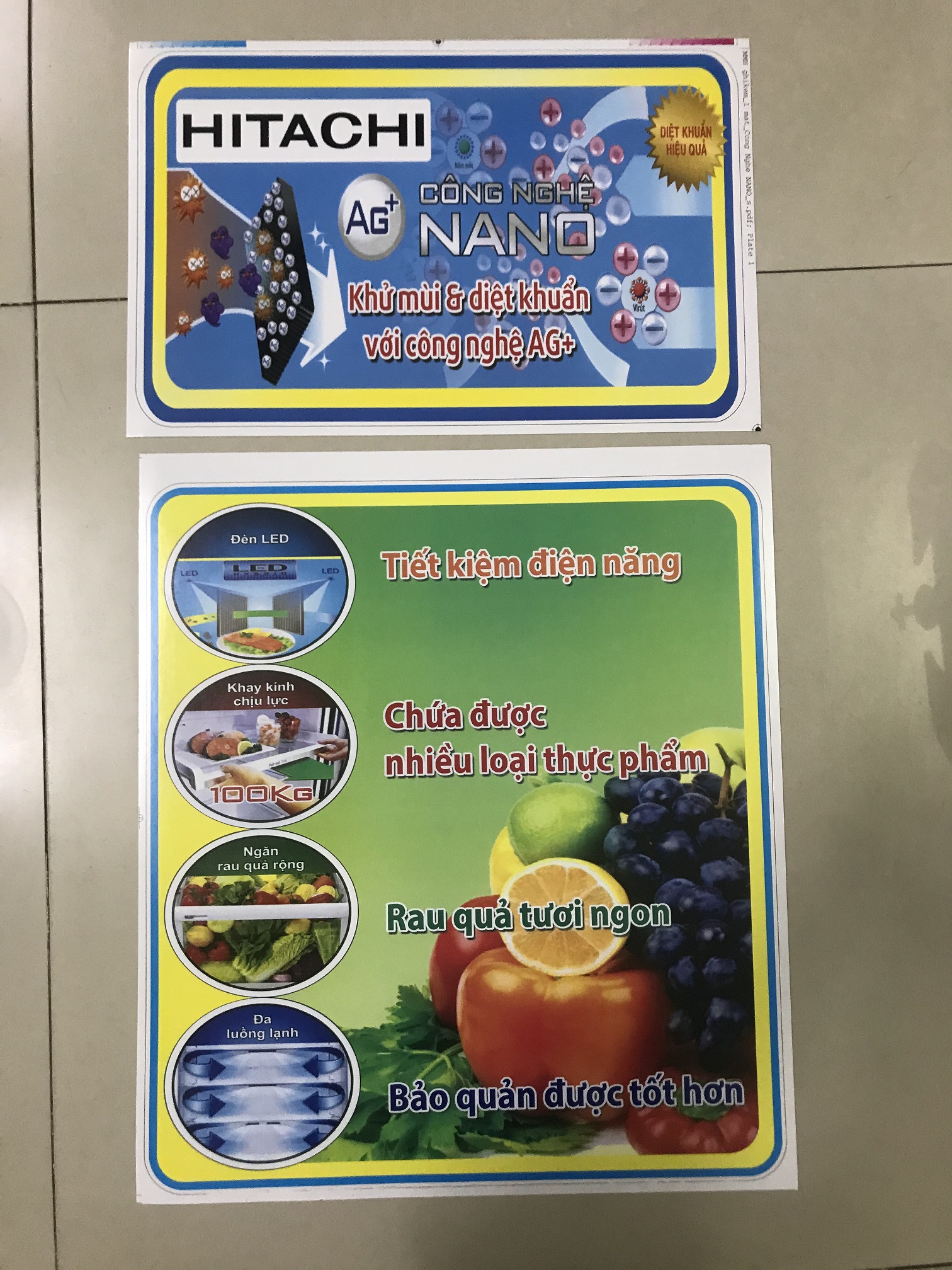 [HCM]Miếng dán tủ lạnh Hitachi - Tem dán tủ lạnh Hitachi (mẫu 1)