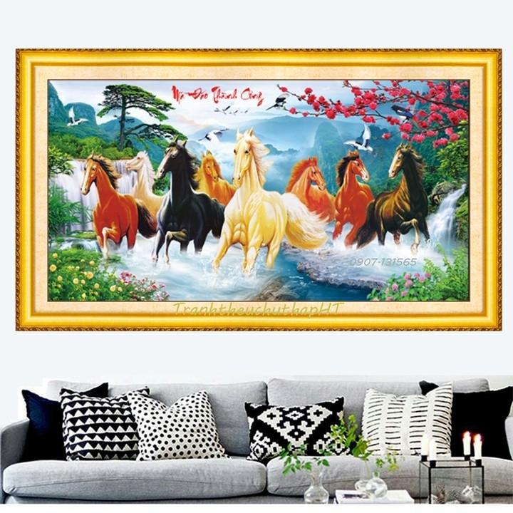 tranh thêu chữ thập 3D MÃ ĐÁO THÀNH CÔNG LV3282(125*63cm)