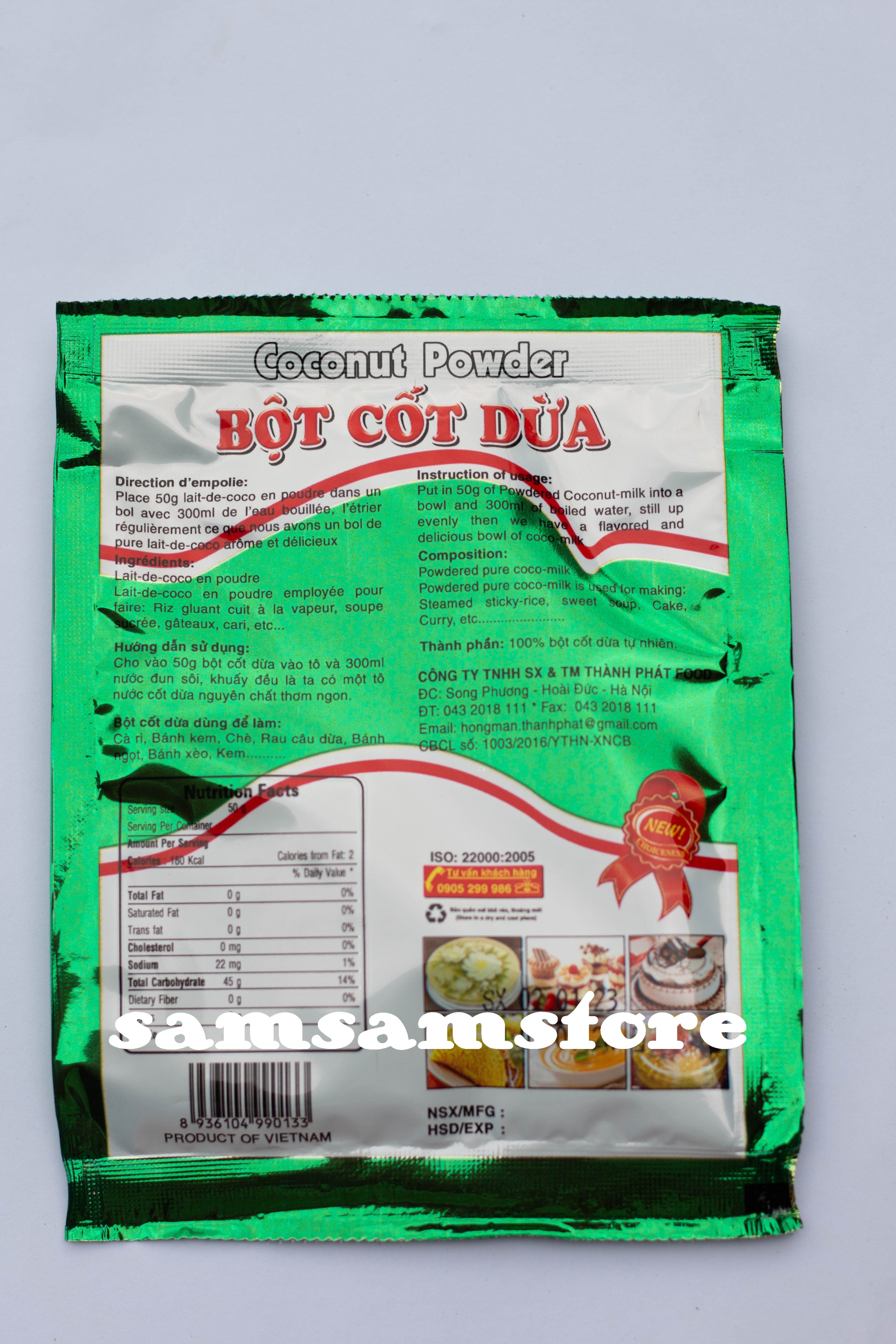 Bột cốt dừa không đường Thành Phát 50g