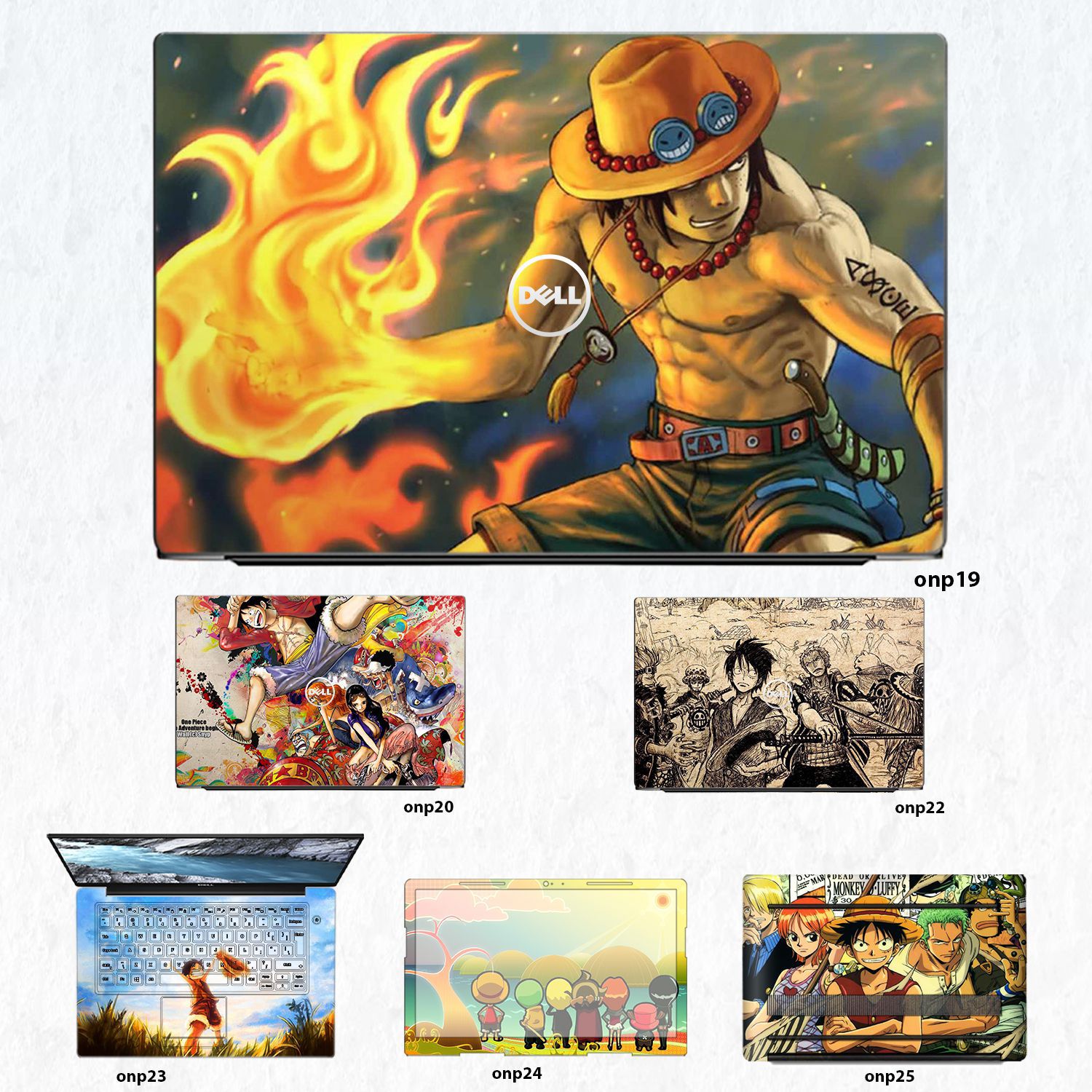 Decal Skin dán Laptop Dell mẫu One Piece (inbox mã máy cho shop)