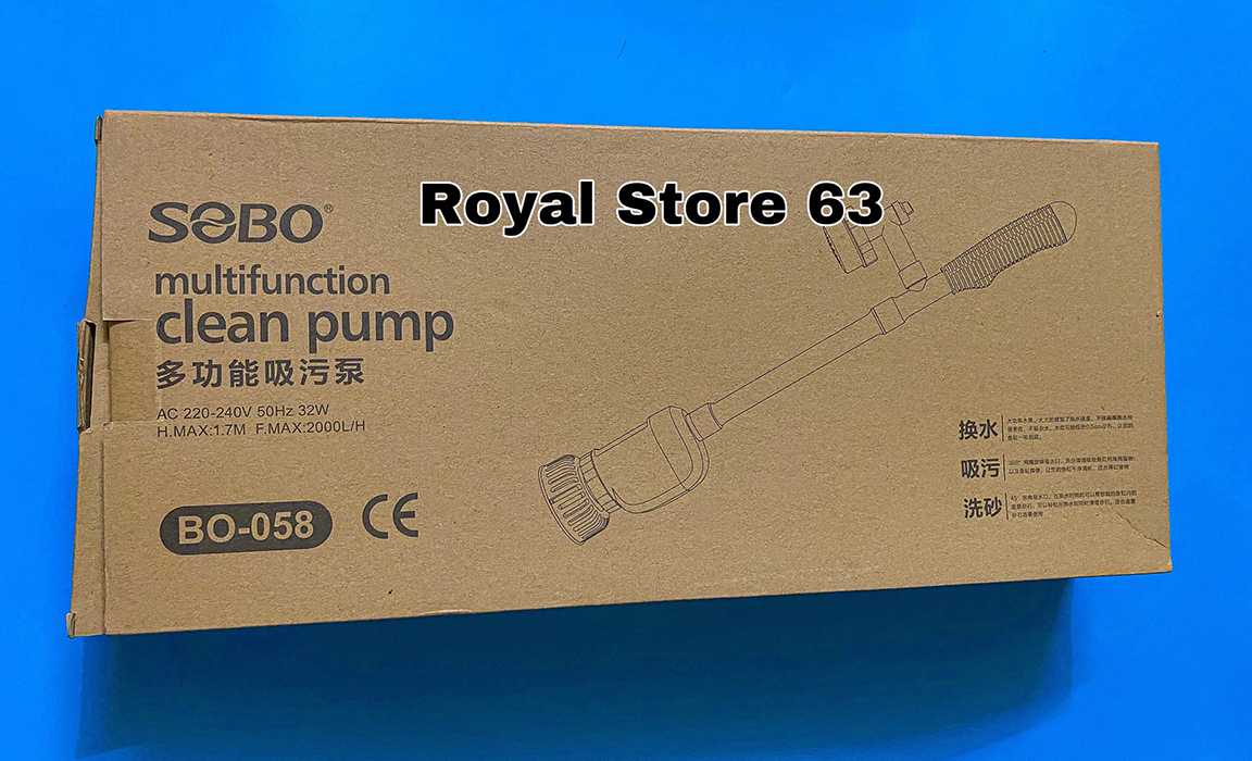 Máy hút cặn, vệ sinh hồ cá Sobo BO-058 xài bằng đầu bơm