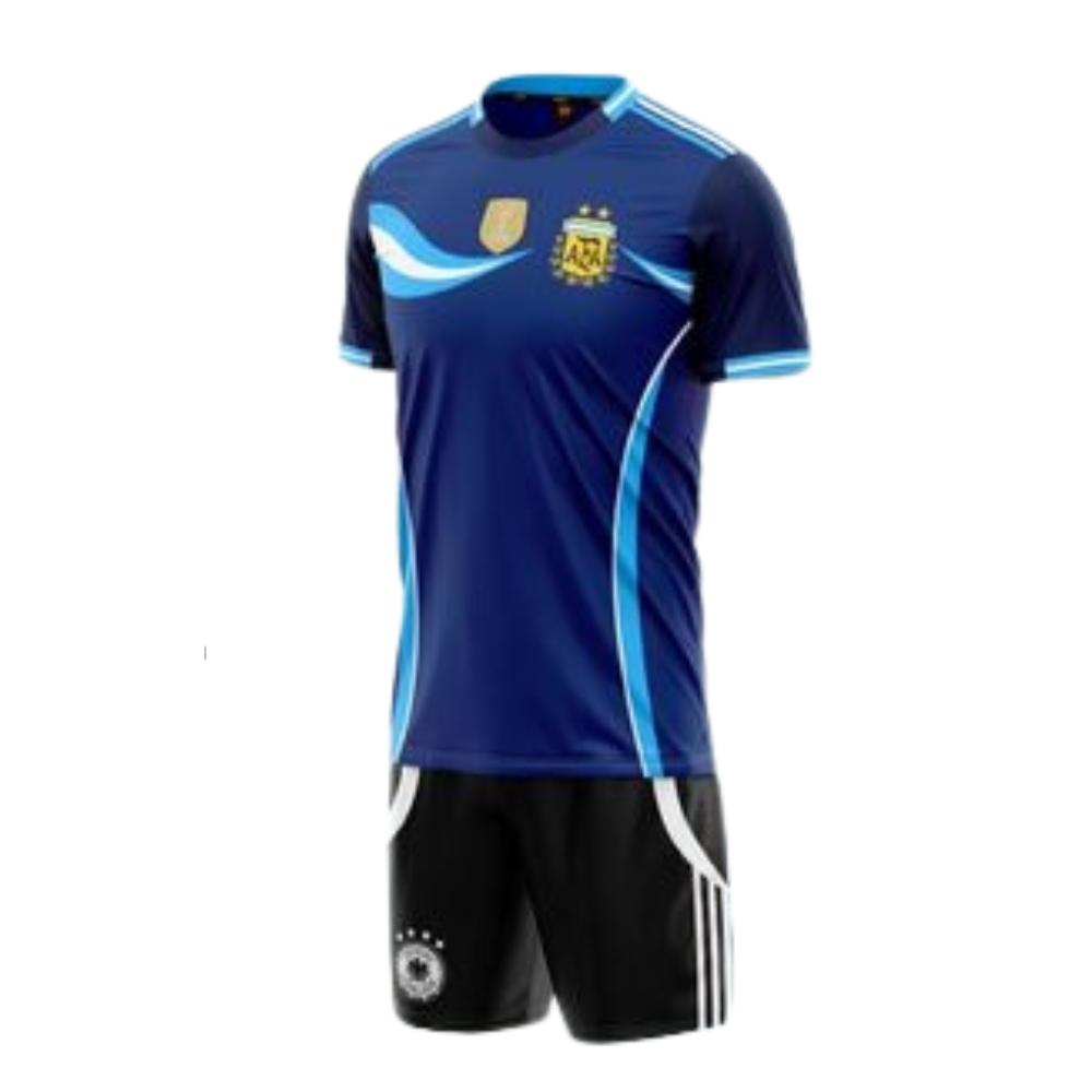 Quần áo đá banh argentina 2024 màu xanh vải mè hàn quốc có in ấn