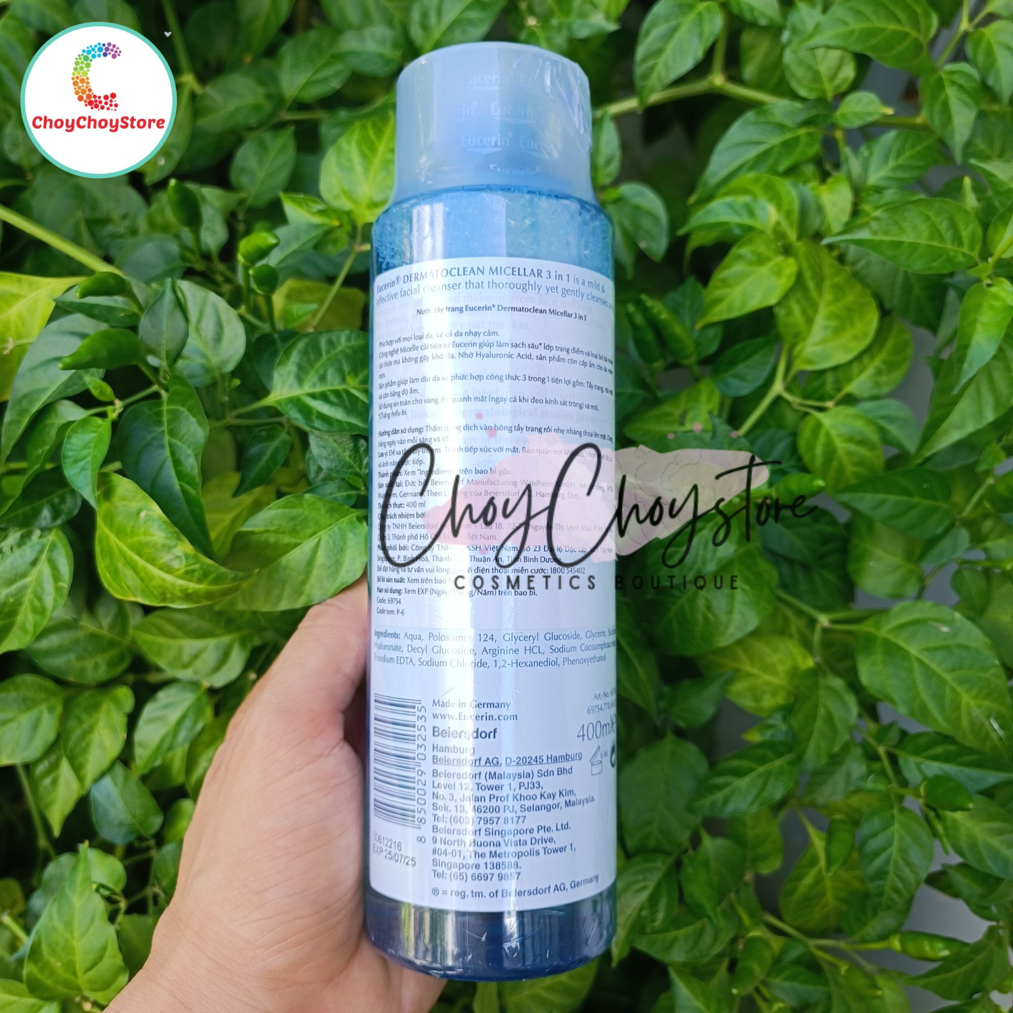 Nước Tẩy Trang Eucerin 3in1 DermatoClean Micellar Water (Tem Cty)