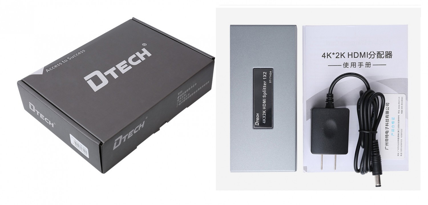 Bộ chia HDMI 1 ra 2 DTECH DT-7142A