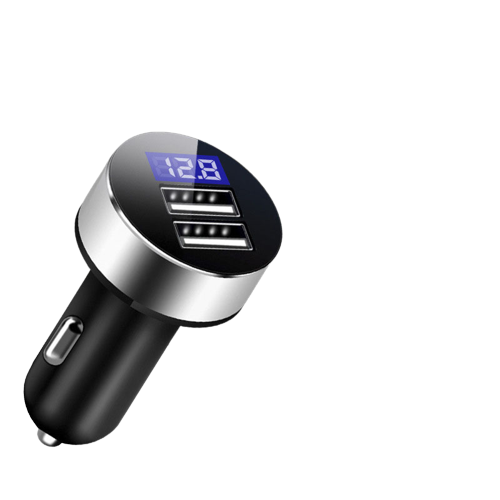 2 Port USB super fast car charger with LED battery voltage indicator
