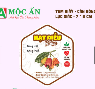 55 Tem Dán, Nhãn Dán các loại hạt- Cán Bóng Đẹp 7x8cm