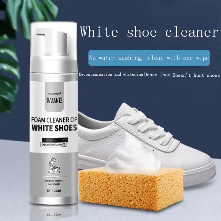 WLWE FOAM CLEANER OF WHITE SHOES Chai Xịt Tạo Bọt Vệ Sinh Giày Cao Cấp tốc tiết kiệm thời gian Tẩy trắng giầy dép Vệ sinh giày túi xách siêu sạch /200ml
